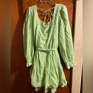 NWT Eloquii Textured Cotton Easy Day Dress in Green